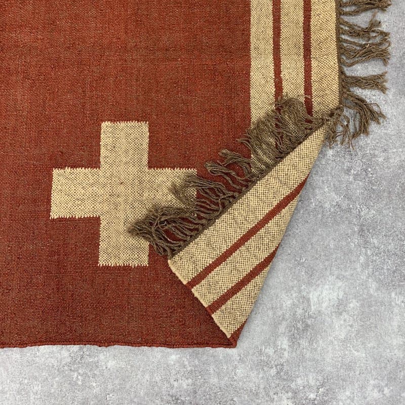 ウールジュートキリムラグ