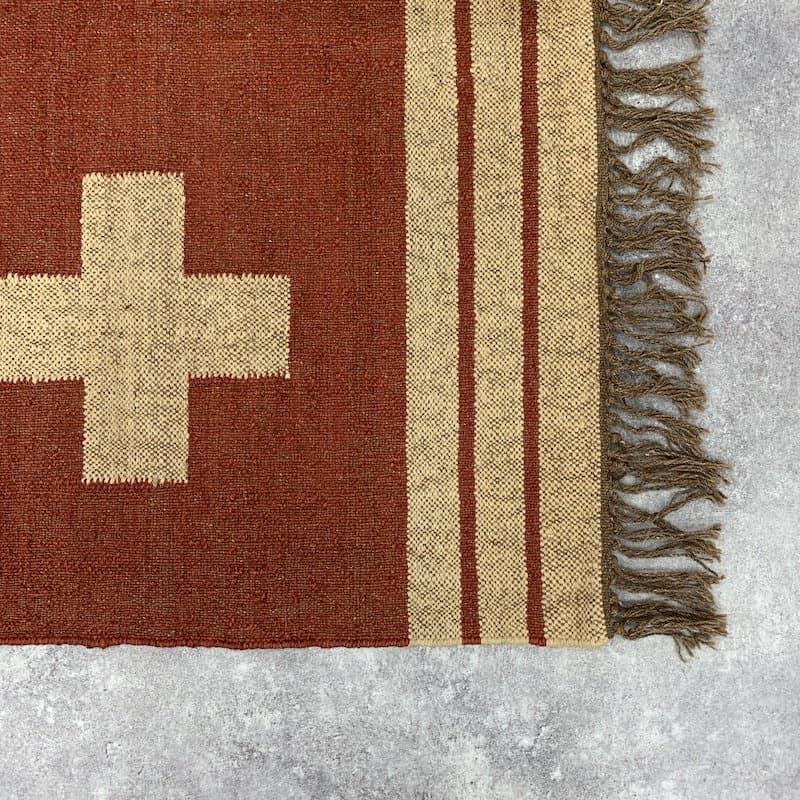 ウールジュートキリムラグ