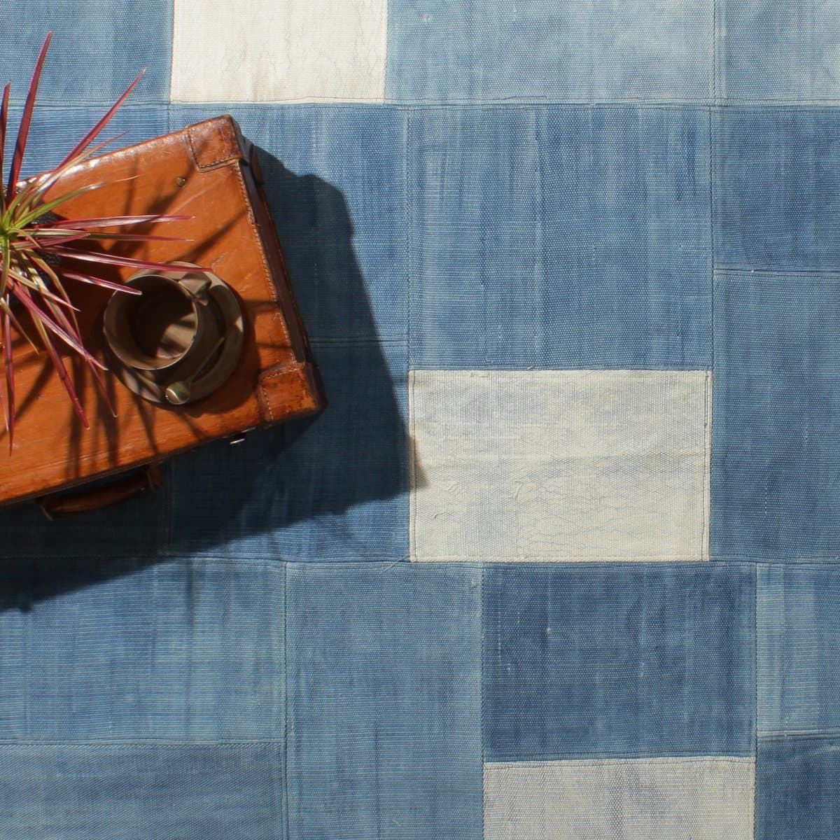 デニムパッチワークラグ